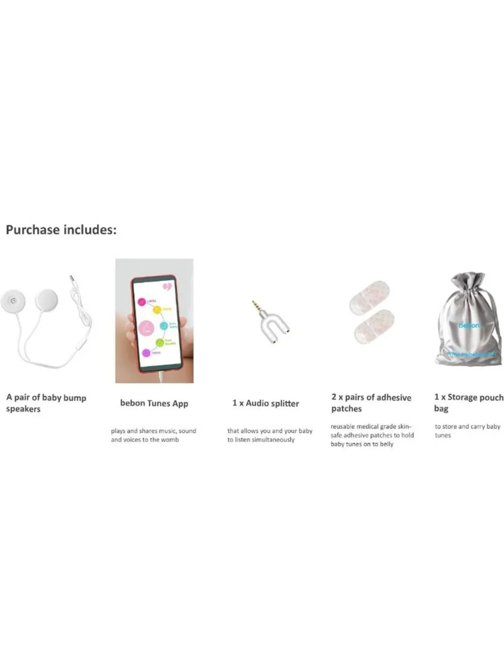Premium Baby Bump Headphones | Plays Music & Sounds to Womb | Bluetooth Speaker